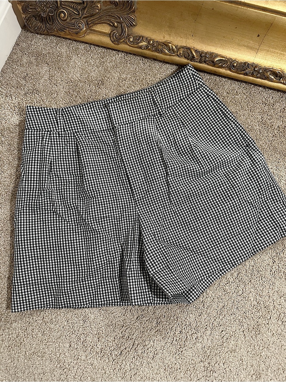 NWT A New Day Black White Gingham Print Cotton Blend Trouser Shorts Size 8 $30
